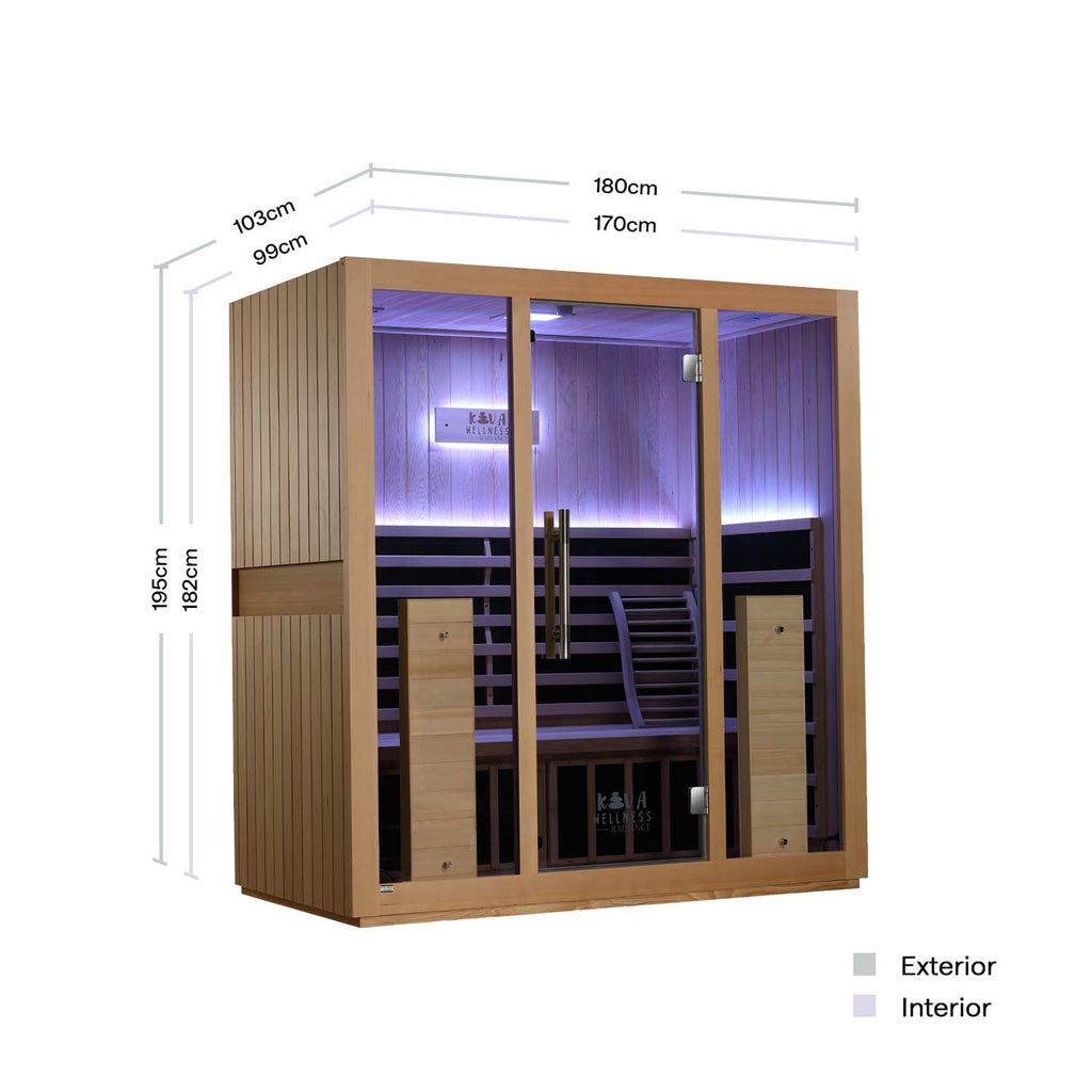 Sauna Kiva Radiance - Para 4 pessoas Infravermelho Full-Spectrum 